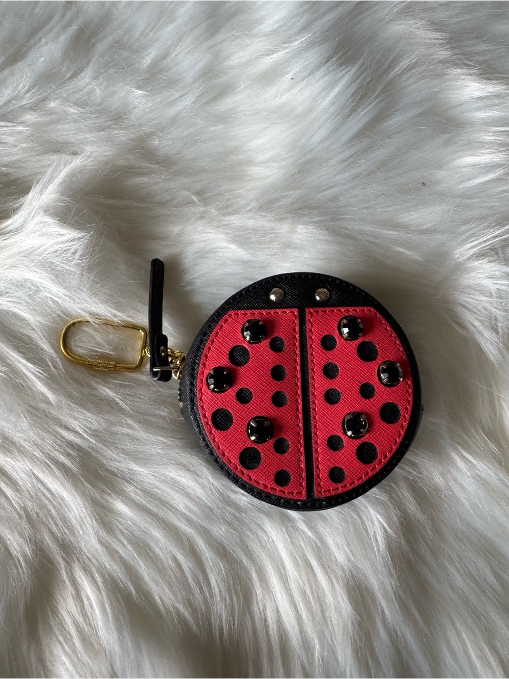 kate spade Red and Black Ladybug Key & Card Holder
